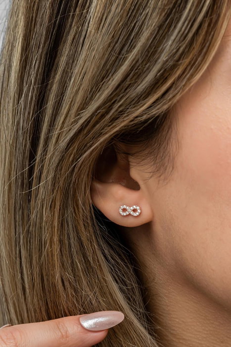 Heliophilia Silver Pendientes de Plata de Ley 925 con Baño de Oro Rosa y Circón